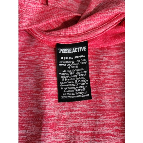 PINK Quarter Zip Pullover Athletic Top Long Sleeve Red Heathered - Picture 8 of 9